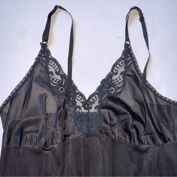 v i n t a g e :: Authentic 60s Satin Nylon Lace Full Slip Dress ILGWU - Picture 8 of 14